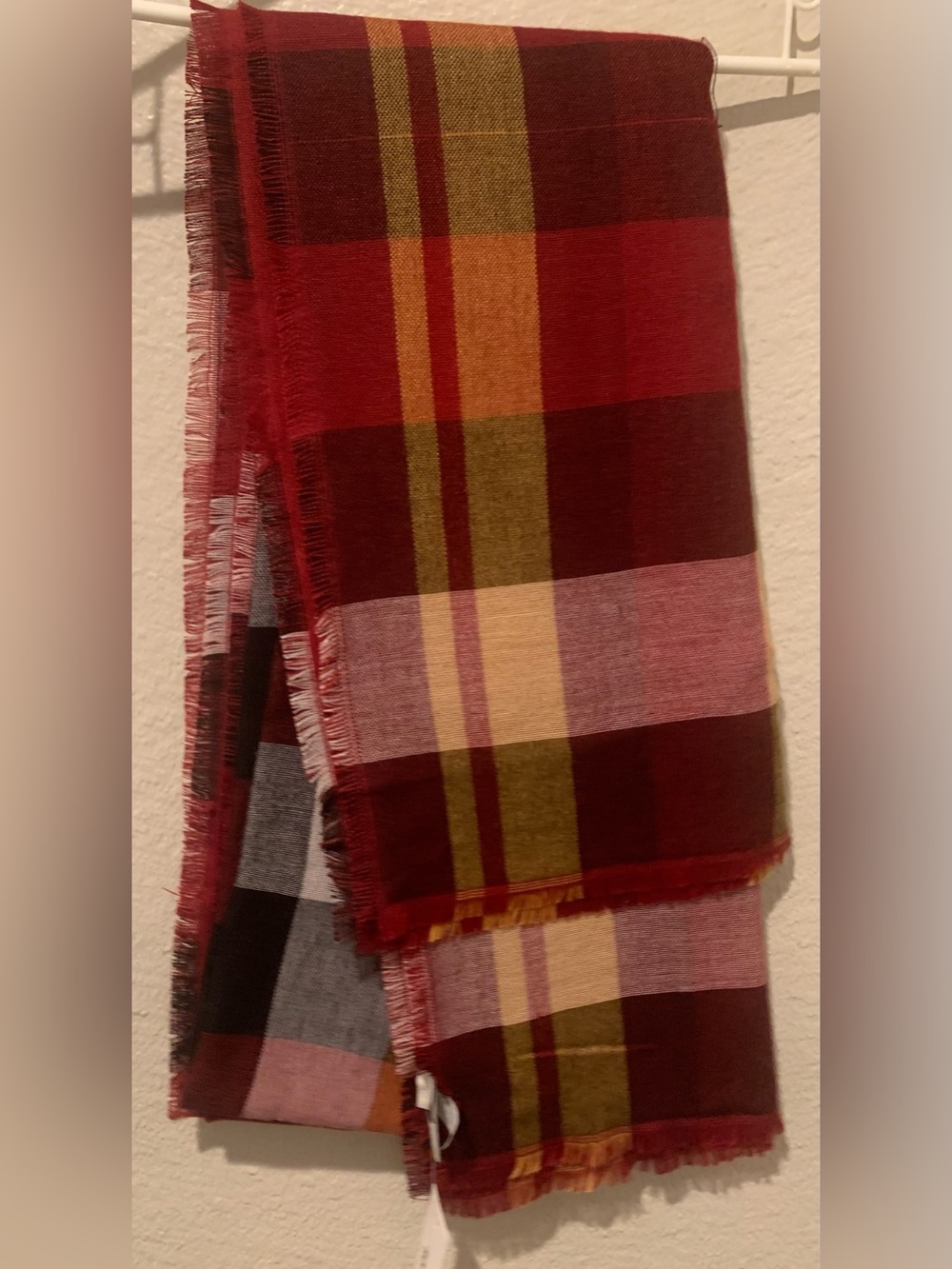 Plaid Red & Olive Lightweight Women's Scarf